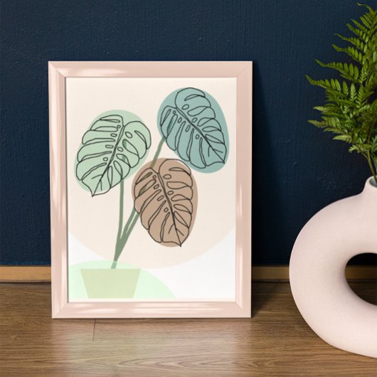 Monstera Pflanze Bohemische Kunst, Dichtung und Mu Poster