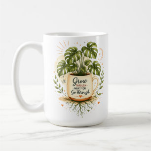 Monstera-Pflanze in Kaffeetasse Botanische Tasse