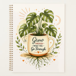 Monstera-Pflanze in Kaffeetasse | Cozy Botanical  Planer
