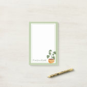 Monstera Pflanze Post-It Notes mit Green Frame Klebezettel (Auf Schreibtisch)