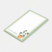 Monstera Pflanze Post-It Notes mit Green Frame Klebezettel (angewinkelt)