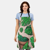 Monstera Pflanze Pot Pattern Art Schürze (Getragen)