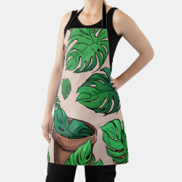 Monstera Pflanze Pot Pattern Art Schürze
