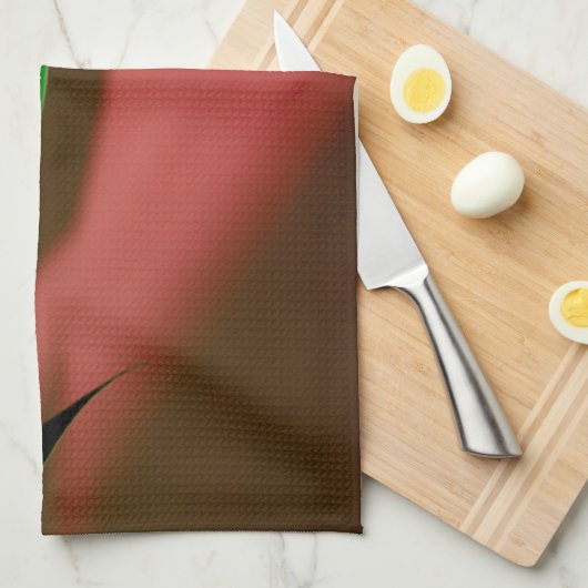 Monstera Pflanze Rotgrün Geschirrtuch (Viertel Falte)