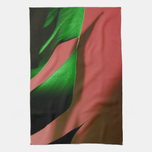 Monstera Pflanze Rotgrün Geschirrtuch