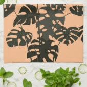 Monstera Pflanze Schweizer Käse Blätter personalis Geschirrtuch (Gefaltet)