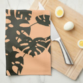 Monstera Pflanze Schweizer Käse Blätter personalis Geschirrtuch (Viertel Falte)