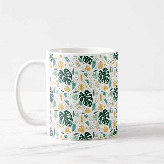 Monstera-Pflanzen-Licht-Tasse Kaffeetasse (Links)