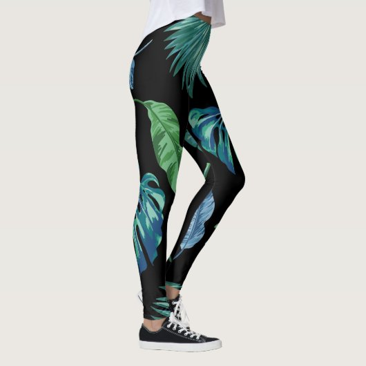 Monstera Philodendron House Pflanze Leggings (Rechts)