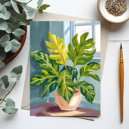 Monstera Plant | Green Botanical Watercolor Postkarte