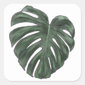 Monstera Quadratischer Aufkleber (Vorderseite)