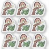 Monstera Rainbow Bohemisch Girly Aufkleber (Vorderseite)