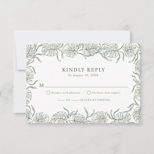 Monstera RSVP Cards (Vorderseite)