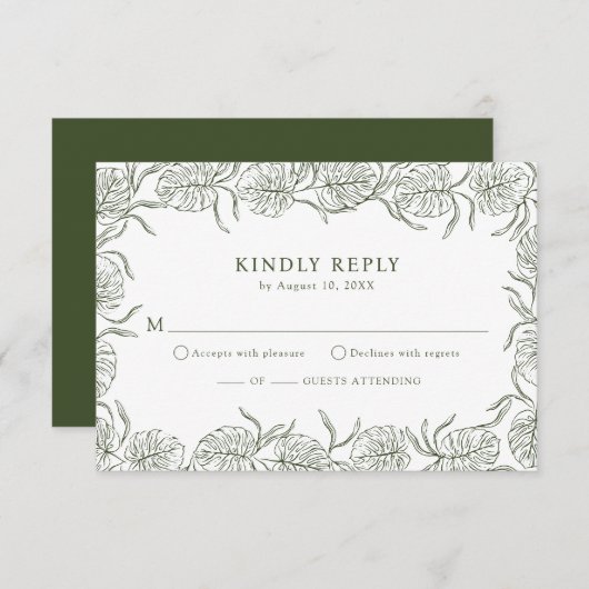 Monstera RSVP Cards (Vorne/Hinten)