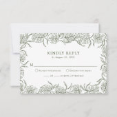 Monstera RSVP Cards Karte (Vorderseite)