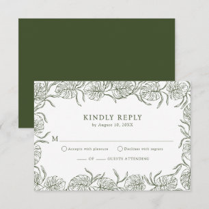 Monstera RSVP-Karten RSVP Karte