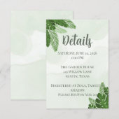 Monstera Shower Insert Card Tropical Greenery Pale Dankeskarte (Vorne/Hinten)