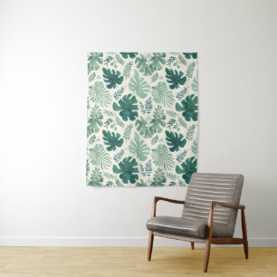 Monstera-Stimmung - tropische Leaf-Muster-Tapeten Wandteppich