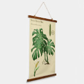 Monstera Swiss Cheese Botanical Wall Tapestes Wandteppich Mit Holzrahmen (Gewinkelt)