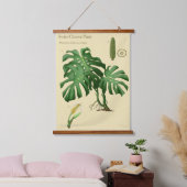 Monstera Swiss Cheese Botanical Wall Tapestes Wandteppich Mit Holzrahmen (Schlafzimmer)