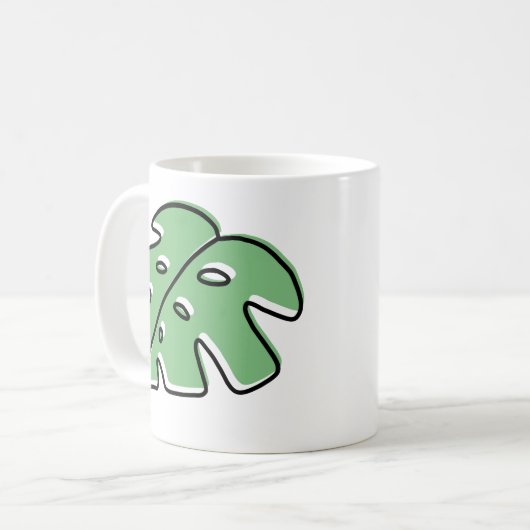 Monstera-Tasse Kaffeetasse (Vorderseite Links)