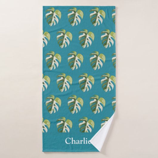 Monstera Thai Constellation Zimmerpflanze Badehandtuch (Badehandtuch)