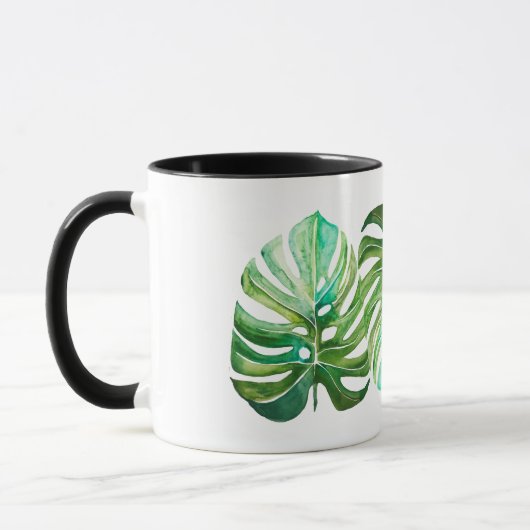 Monstera TrioWatercolor verlässt Schale Tasse (Links)