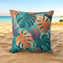 Monstera Tropical Blume Boho Watercolor Botanica Kissen