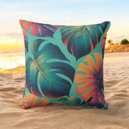 Monstera Tropical Blume Boho Watercolor Botanica Kissen