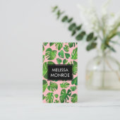 Monstera Tropical Botanical Blätter Chic Watercolo Visitenkarte (Stehend Vorderseite)