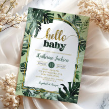 Monstera Tropical Greenerenery Baby Shower