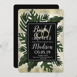 Monstera Tropical Imitats Gold Splash Brautparty Einladung
