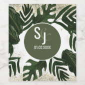 Monstera Tropical Imitats Gold Splash Weinetikett (Einzelnes Label)