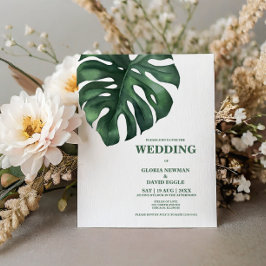 Monstera Tropical Leaf Einladung zur Hochzeit