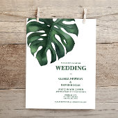 Monstera Tropical Leaf Einladung zur Hochzeit