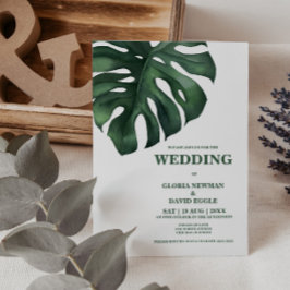 Monstera Tropical Leaf Hochzeit Einladung