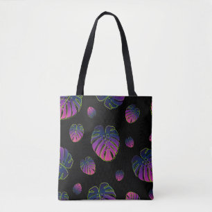 Monstera Tropical Leaf Illustration Muster Tasche