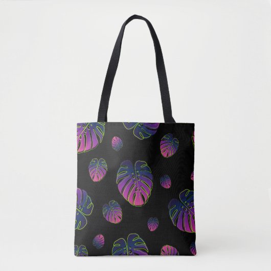 Monstera Tropical Leaf Illustration Muster Tasche (Vorderseite)