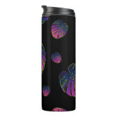 Monstera Tropical Leaf Illustration Muster Thermosbecher (Nach rechts gedreht)
