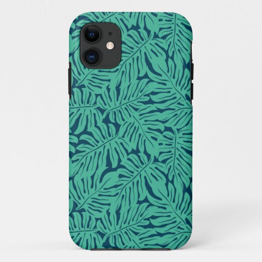Monstera Tropical Leaf Muster Case-Mate iPhone Hülle (Rückseite)