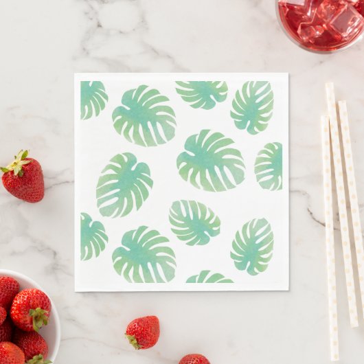 Monstera Tropical Leaf Muster Green Serviette (Beispiel)