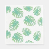 Monstera Tropical Leaf Muster Green Serviette (Vorderseite)