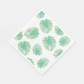 Monstera Tropical Leaf Muster Green Serviette (Ecke)