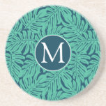 Monstera Tropical Leaf Pattern | Monogramm Getränkeuntersetzer<br><div class="desc">Pflanze und Blume | Monstera tropisches Blatt in einem bunten Muster . © und ® Bigstock® - Alle Rechte vorbehalten.</div>
