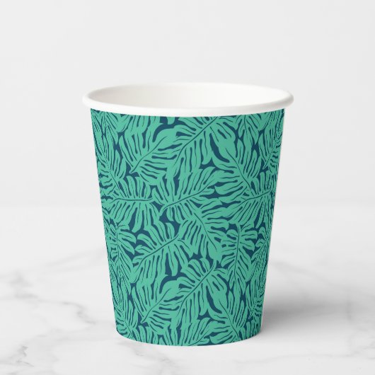 Monstera Tropical Leaf Pattern Pappbecher (Rückseite)