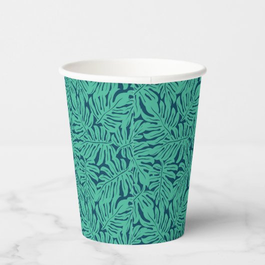 Monstera Tropical Leaf Pattern Pappbecher (Rechts)