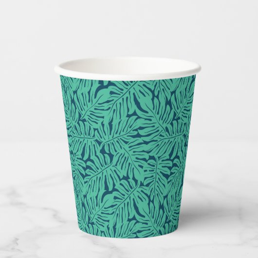 Monstera Tropical Leaf Pattern Pappbecher (Vorderseite)