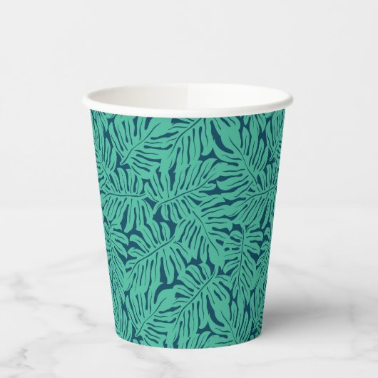Monstera Tropical Leaf Pattern Pappbecher (Links)