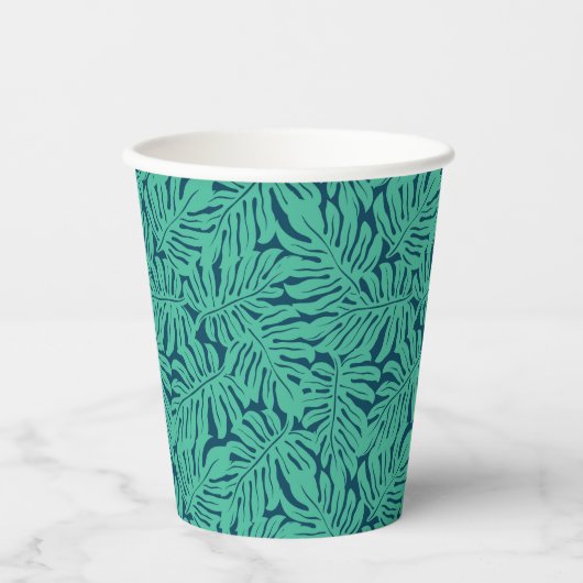 Monstera Tropical Leaf Pattern Pappbecher (Vorderseite)