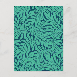 Monstera Tropical Leaf Pattern Postkarte